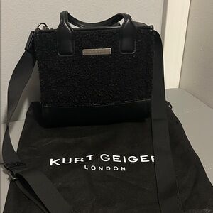Kurt Geiger Black Textured Shoulder Bag